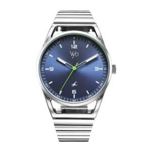 Fastrack Vyb Horizon Quartz Analog Blue Dial Silver Metal Strap Watch For Guys FV30006SM01W 2