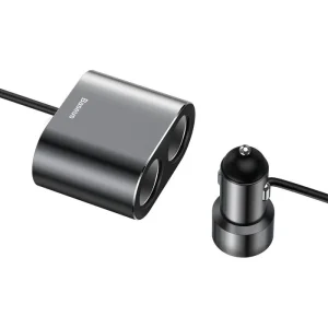 Baseus Car Charger Socket Splitter Cigarette Lighter 2 Ports Charging 3.1A Dual Usb Ports 80W Dual USB Cigarette Lighter 1