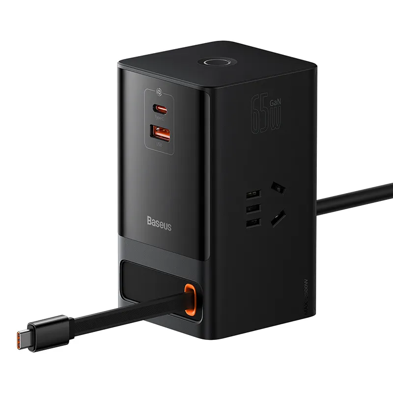 Baseus Power Combo Digital 65W Power Strip with Retractable Cable (1) Baseus Power Combo Digital 65W Power Strip with Retractable Cable 1