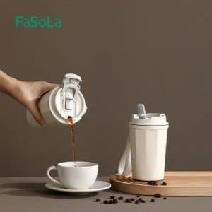 FaSoLa 390ml Double Drinking Coffee Cup 1