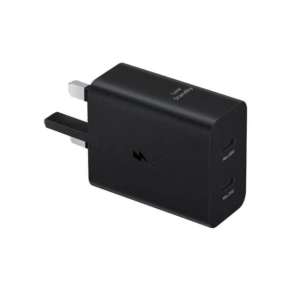 Samsung 50W Duo Power Adapter with USB-C 5A Cable UK Plug (3) Samsung 50W Duo Power Adapter with USB C 5A Cable UK Plug 3