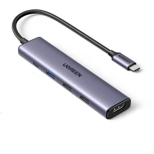 UGREEN USB C Hub 5 in 1 4K 60HZ HDMI to USB C Adapter Type C Dock Multiport with 4 USB 3.0 Type C to HDMI Hub 20955