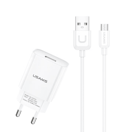 Usams T21 Travel Charger Set 2.1A Wall Phone Charger and Micro USB Cable