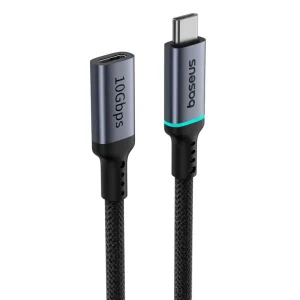 BASEUS Type C Female to Type c Male Extension Cable 4K 60Hz Clarity 10Gbps Braided Fast Charging Cable