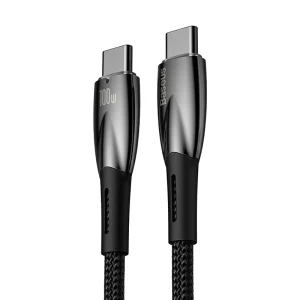 Baseus Cable Type C to Type C PD Charging 100W Glimmer Series Fast Charging Data Cable 1m BLACK For Phone Laptop CADH000701 1