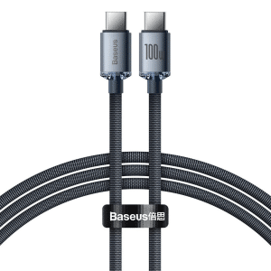 Baseus Type C to Type C 100W Crystal Shine Series Fast Charging Data Cable 1.2m Black CAJY000601 1