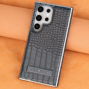 Crocodile leather magnetic charging suitable Kickstad Case For Samsung Galaxy 1