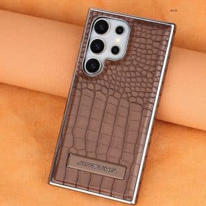 Crocodile leather magnetic charging suitable Kickstad Case For Samsung Galaxy 2