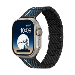 Pitaka Poetry of Things ChromaCarbon Band for iWatch Moon 1