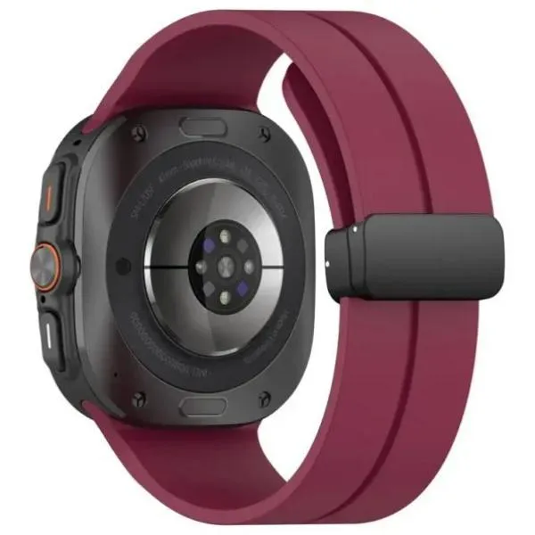 Silicone Magnetic Folding Buckle Strap for Samsung Watch Ultra 47mm (1) Silicone Magnetic Folding Buckle Strap for Samsung Watch Ultra 47mm 1