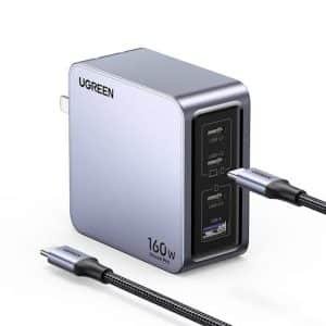 Ugreen Nexode Pro 160W 4 Port GaN Fast Charger with 240W 1.5m USB C Cable 25097