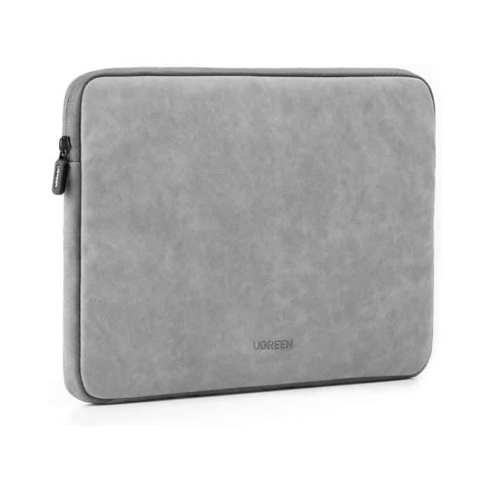 Suede Computer Backpack UGREEN PU Suede Leather Soft Padded Zipper Laptop Storage Bag - gadgetkhor