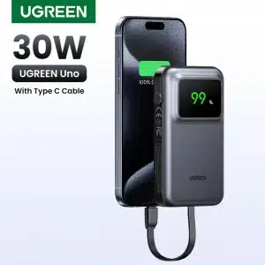 Ugreen Uno QPro 10000mAh 30W Fast Charging Power Bank with Built in USB C Cable 2