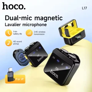 Hoco L17 Dual Mic Magnetic Lavalier Wireless Digital Microphone iPType C 2