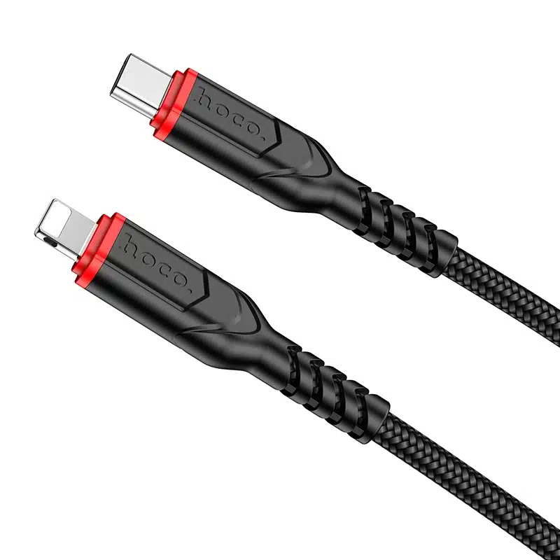 Hoco X59 20W Type-C to Lightning Fast Charging Cable 1m Nylon Braided PD Support (2) Hoco X59 20W Type C to Lightning Fast Charging Cable 1m Nylon Braided PD Support 2