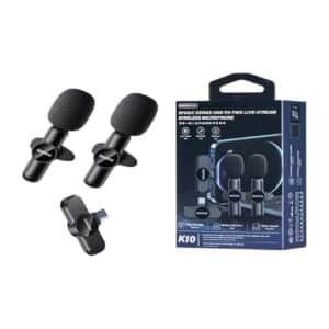 Remax K10 Wireless Lavalier Microphone with Noise Reduction and Portable Type C Charging Case