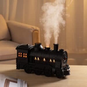 aroma cool mist retro train shape air humidifier with cool light 2