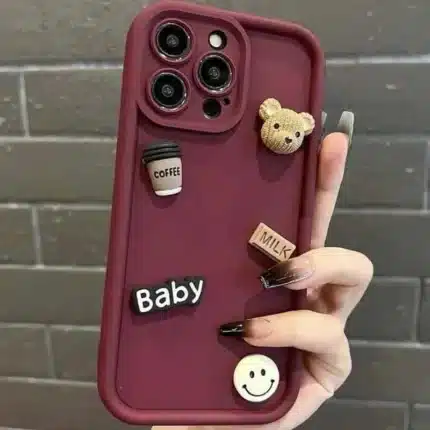 Cute 3D Bear Coffee Milk Cartoon Case For iPhone