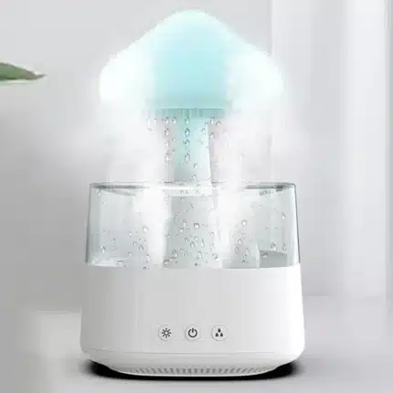 Mushroom Rain Mist Maker Fogger Colorful Night Light Air Humidifier with Remote Control