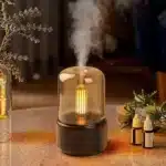 Retro Flame Air Humidifier Ultrasonic Usb Aroma Diffuser With Imitation Candle Night Light