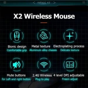 Inphic X2 Tri Mode Bluetooth Wireless Mouse 2