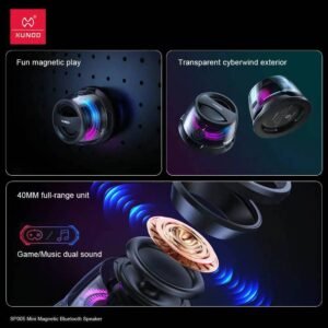 XUNDD SP005 Magnetic Ultra Portable LED Wireless Speaker 3