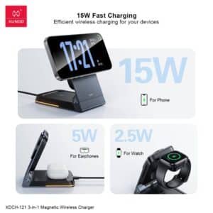 XUNDD XDCH 121 3 in 1 Magnetic 15W Wireless Charging Station 2