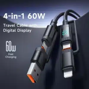 Mcdodo CA 1990 4 in 1 Digital Display Universal Travel Cable 60W Output USB CUSB A to USB CLightning 1 4