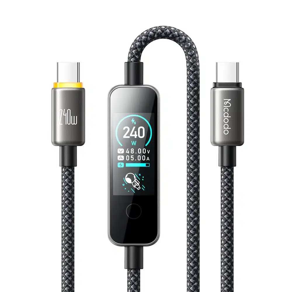 Mcdodo CA-8750 Cab Vision 240W USB-C to C Cable with TFT Screen Display 4ft (1) Mcdodo CA 8750 Cab Vision 240W USB C to C Cable with TFT Screen Display 4ft 1